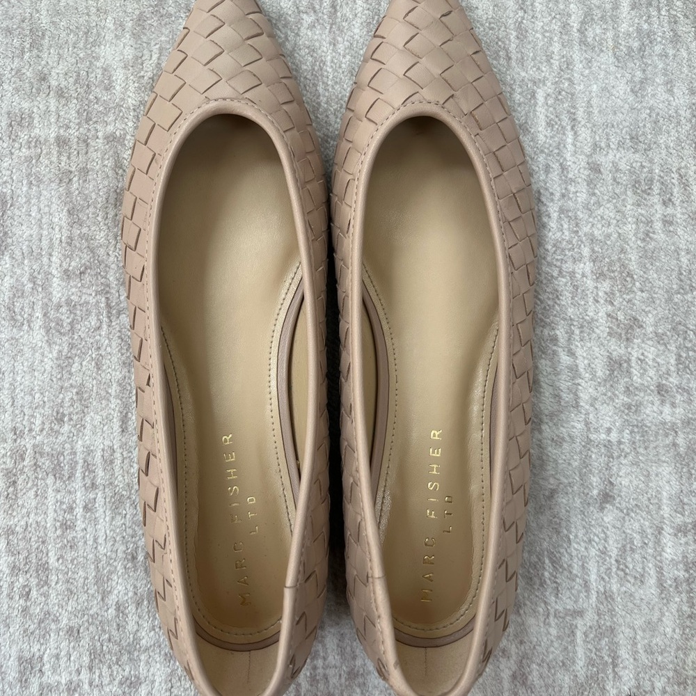 Marc Fisher Tan Quilted Flats
